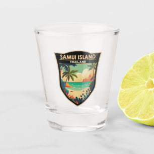 Ko Samui Island Thailand Travel Art Badge Shot Glass