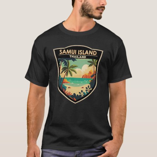 Ko Samui Island Thailand Travel Art Badge T_Shirt
