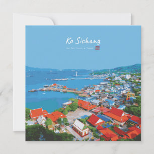 Ko Sichang, Thailand - Vibrant Harbor View Invitation