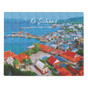 Ko Sichang, Thailand - Vibrant Harbor View Jigsaw Puzzle