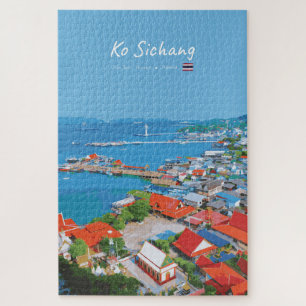 Ko Sichang, Thailand - Vibrant Harbor View Jigsaw Puzzle