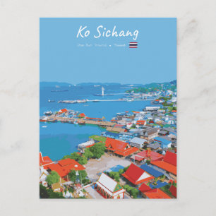 Ko Sichang, Thailand - Vibrant Harbor View Postcard