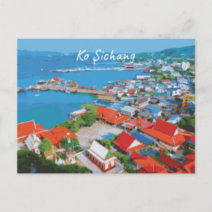Ko Sichang, Thailand - Vibrant Harbor View Postcard