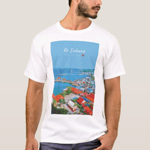 Ko Sichang, Thailand - Vibrant Harbor View T-Shirt
