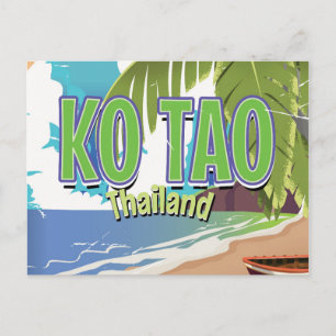 Ko Tao thailand vintage travel poster Postcard