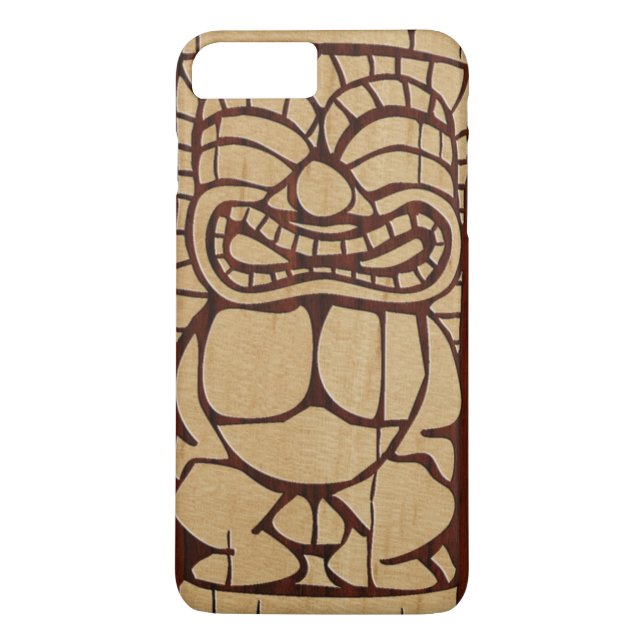 Koa Wood Tiki Ailani Surfboard Case-Mate iPhone Case (Back)