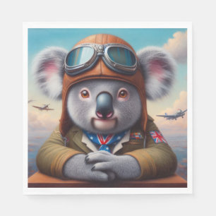 Koala Airplane Pilot Napkins