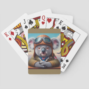 Koala Airplane Pilot Poker Cards