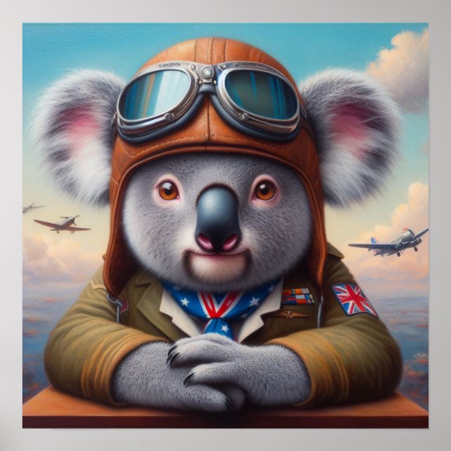 Koala Airplane Pilot Poster (Front)
