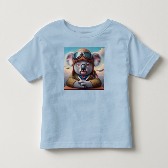 Koala Airplane Pilot Toddler T-shirt (Front)