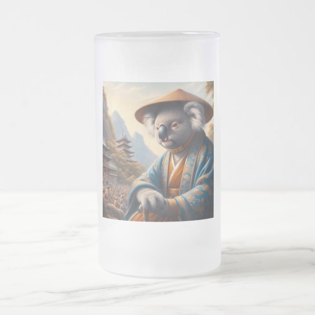Koala Ancient Japan Frosted Glass Beer Mug (Center)