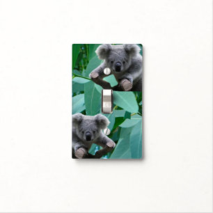 Koala and Eucalyptus Light Switch Cover