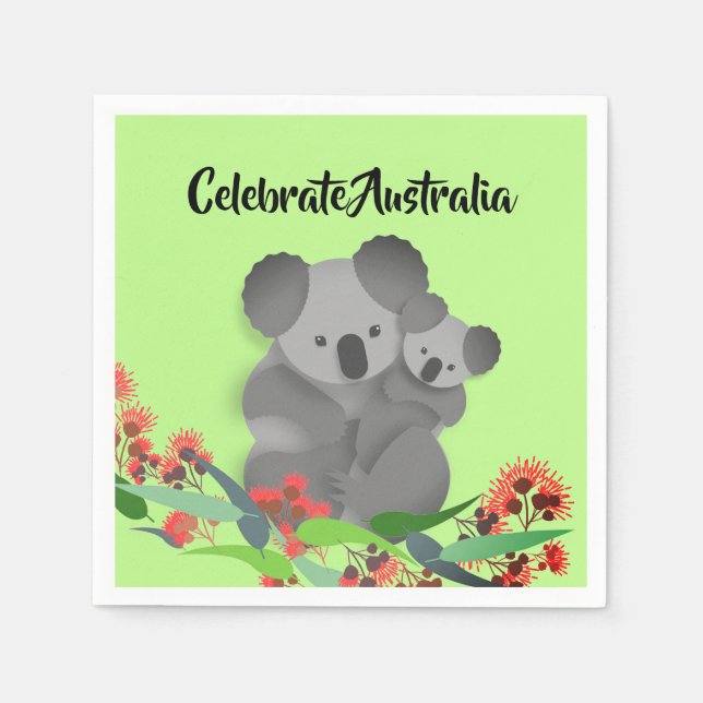 Koala and Joey Napkins (Front)