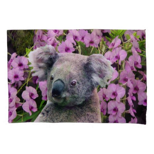 Koala and Orchids Pillowcase