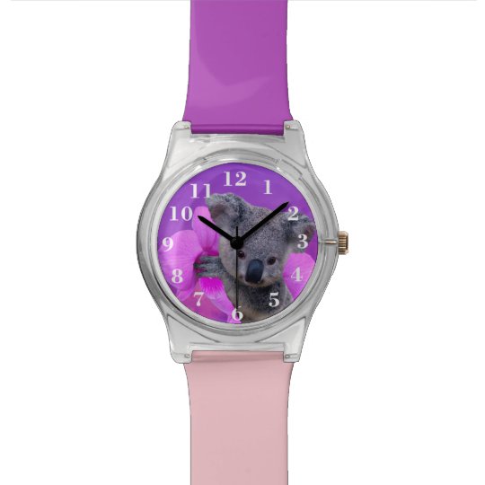 Koala and Orchids Wrist Watch | Zazzle.com