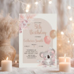 Koala and Pampas Grass Boho kid's Birthday Theme Invitation<br><div class="desc">Koala and Pampas Grass Boho kid's Birthday Theme Invitation</div>