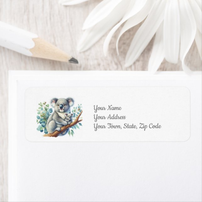 Koala Animal BabyShower  Label (Insitu)