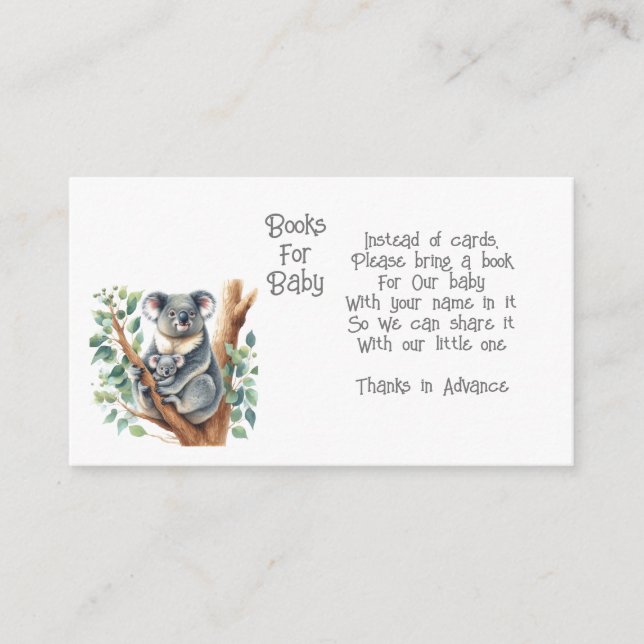 Koala Animal Books for Baby Enclosure Card (Front)
