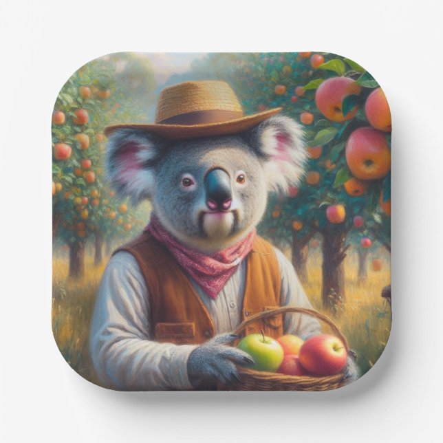 Koala Apple Orchard Paper Plates (Front)