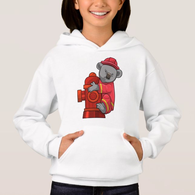 Koala as Firefighter with Fire hydrant Hoodie (Front)