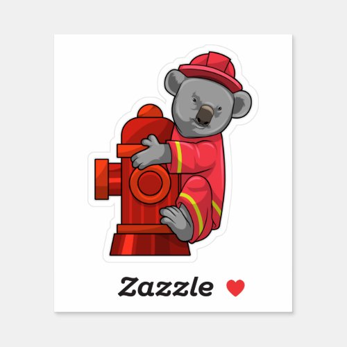 Koala as Firefighter with Fire hydrant Sticker