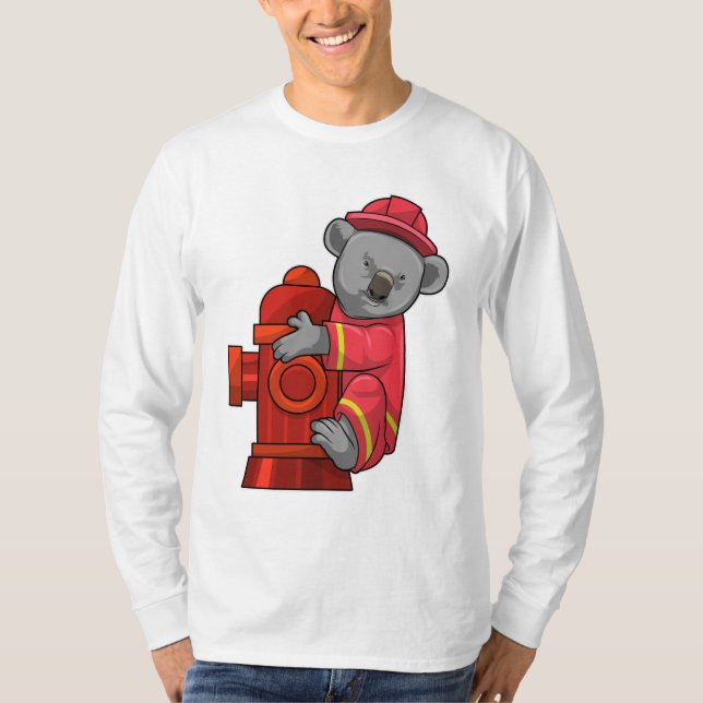 Koala as Firefighter with Fire hydrant T-Shirt (Front)