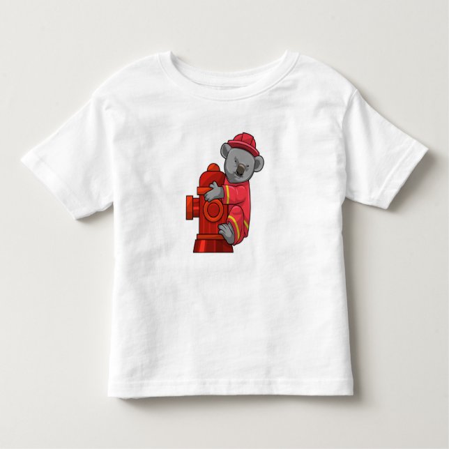 Koala as Firefighter with Fire hydrant Toddler T-shirt (Front)