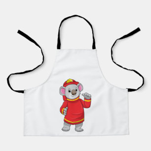 Koala as Firefighter with Helmet Apron