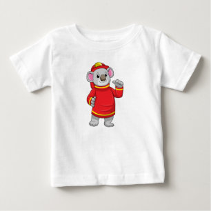 Koala as Firefighter with Helmet Baby T-Shirt