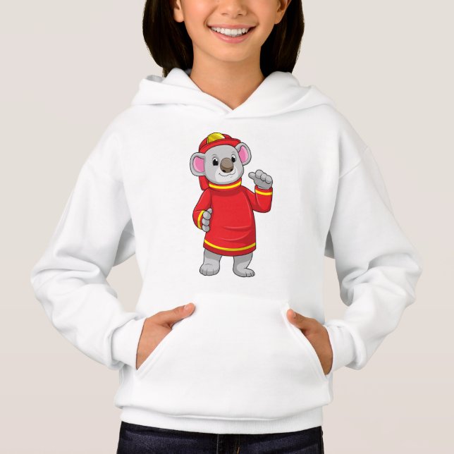 Koala as Firefighter with Helmet Hoodie (Front)