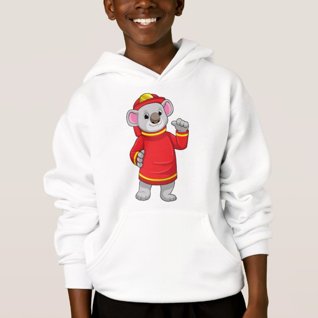 Koala as Firefighter with Helmet Hoodie (Front)