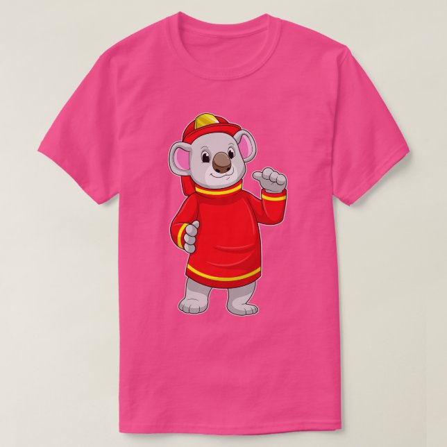 Koala as Firefighter with Helmet T-Shirt (Design Front)