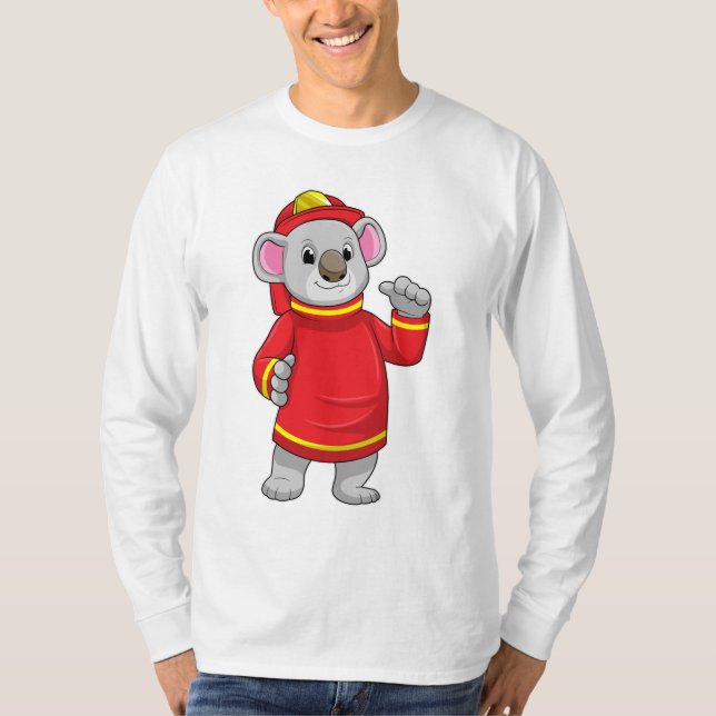 Koala as Firefighter with Helmet T-Shirt (Front)