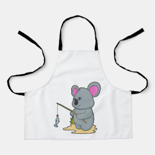 Koala as Fisher with Fishing rod & Fish Apron