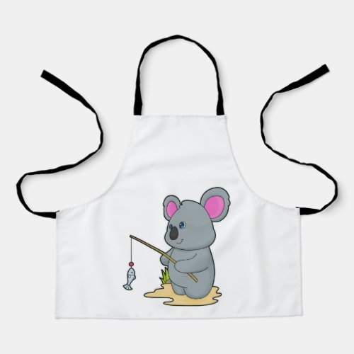 Koala as Fisher with Fishing rod  Fish Apron