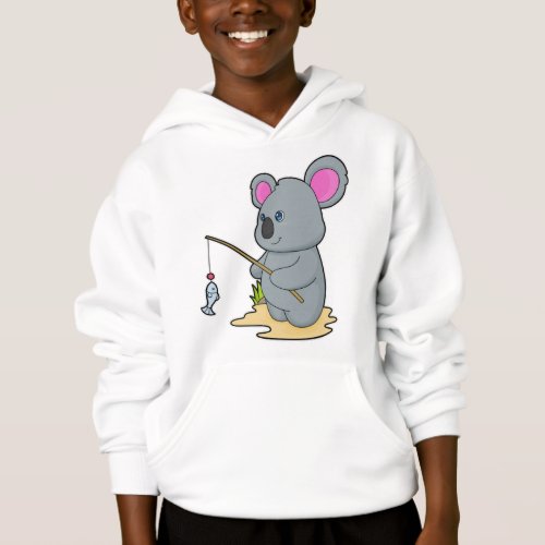 Koala as Fisher with Fishing rod  Fish Hoodie