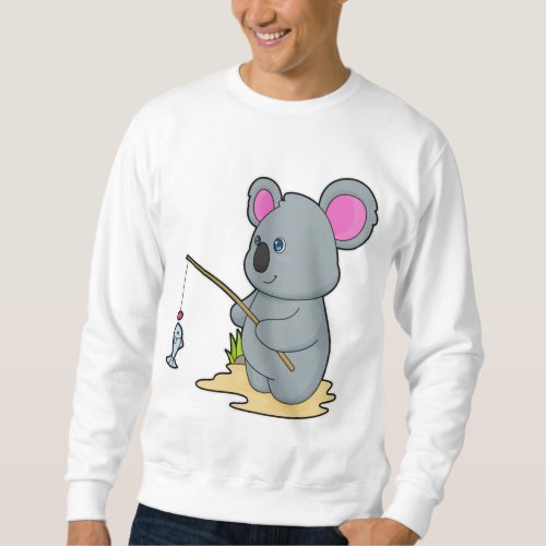 Koala as Fisher with Fishing rod  Fish Sweatshirt
