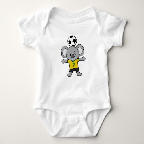 Koala as Soccer player with Soccer ball Baby Bodysuit