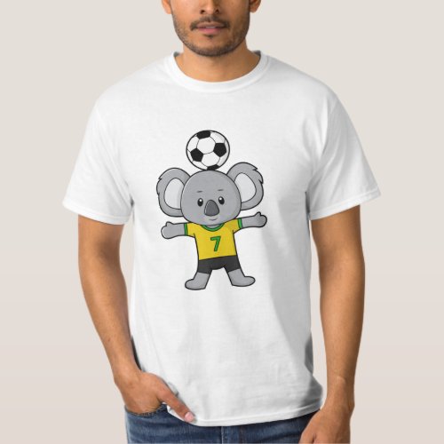 Koala as Soccer player with Soccer ball T_Shirt