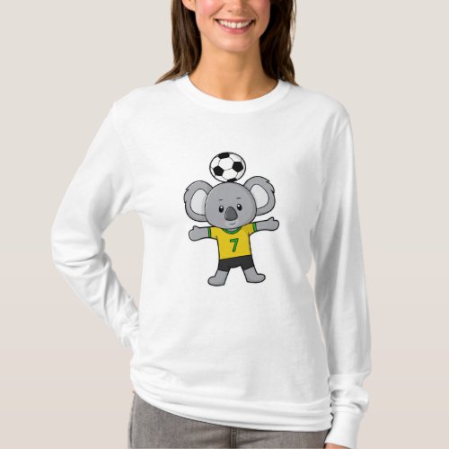 Koala as Soccer player with Soccer ball T_Shirt