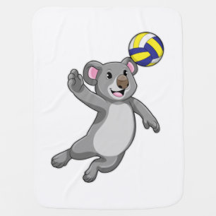 Koala as Volleyball player with Volleyball Baby Blanket