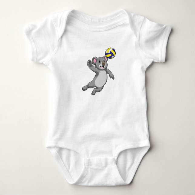 Koala as Volleyball player with Volleyball Baby Bodysuit (Front)