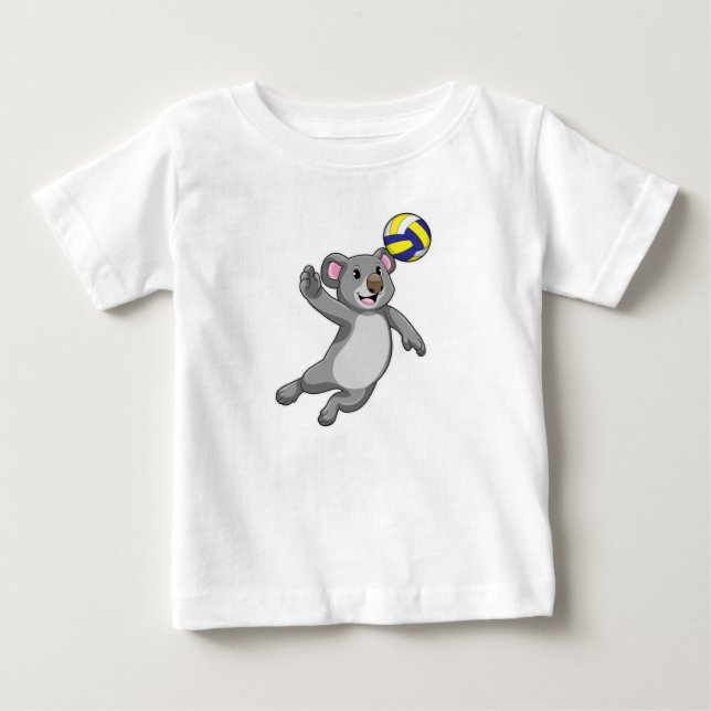 Koala as Volleyball player with Volleyball Baby T-Shirt (Front)