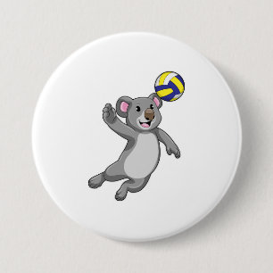 Koala as Volleyball player with Volleyball Button