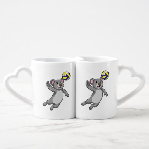 Koala as Volleyball player with Volleyball Coffee Mug Set