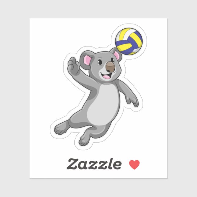 Koala as Volleyball player with Volleyball Sticker (Sheet)