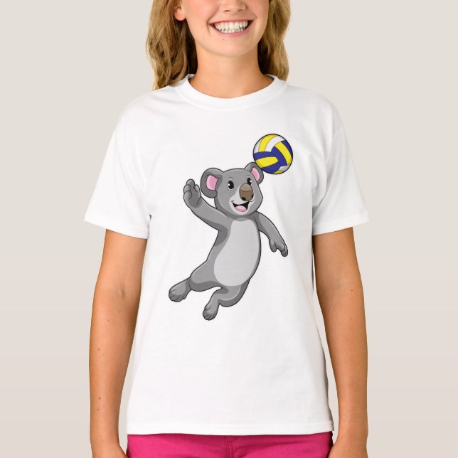 Koala as Volleyball player with Volleyball T-Shirt (Front)