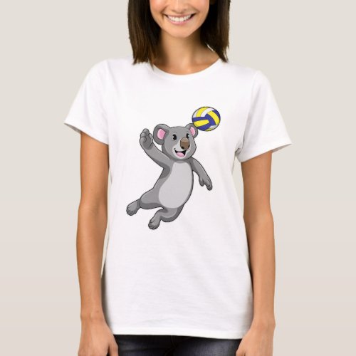 Koala as Volleyball player with Volleyball T_Shirt
