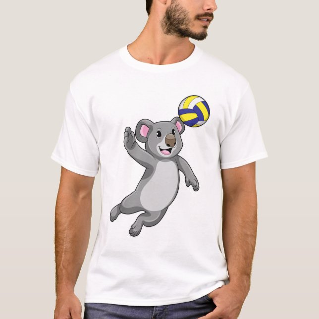 Koala as Volleyball player with Volleyball T-Shirt (Front)
