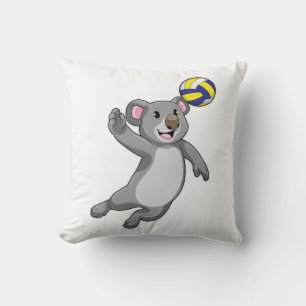 Koala as Volleyball player with Volleyball Throw Pillow